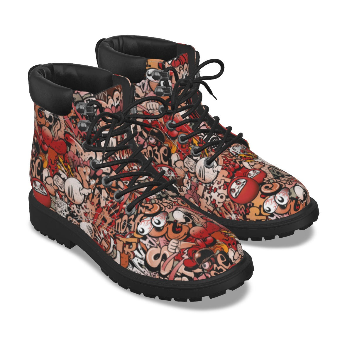 Graffiti Style Men's Short Boots