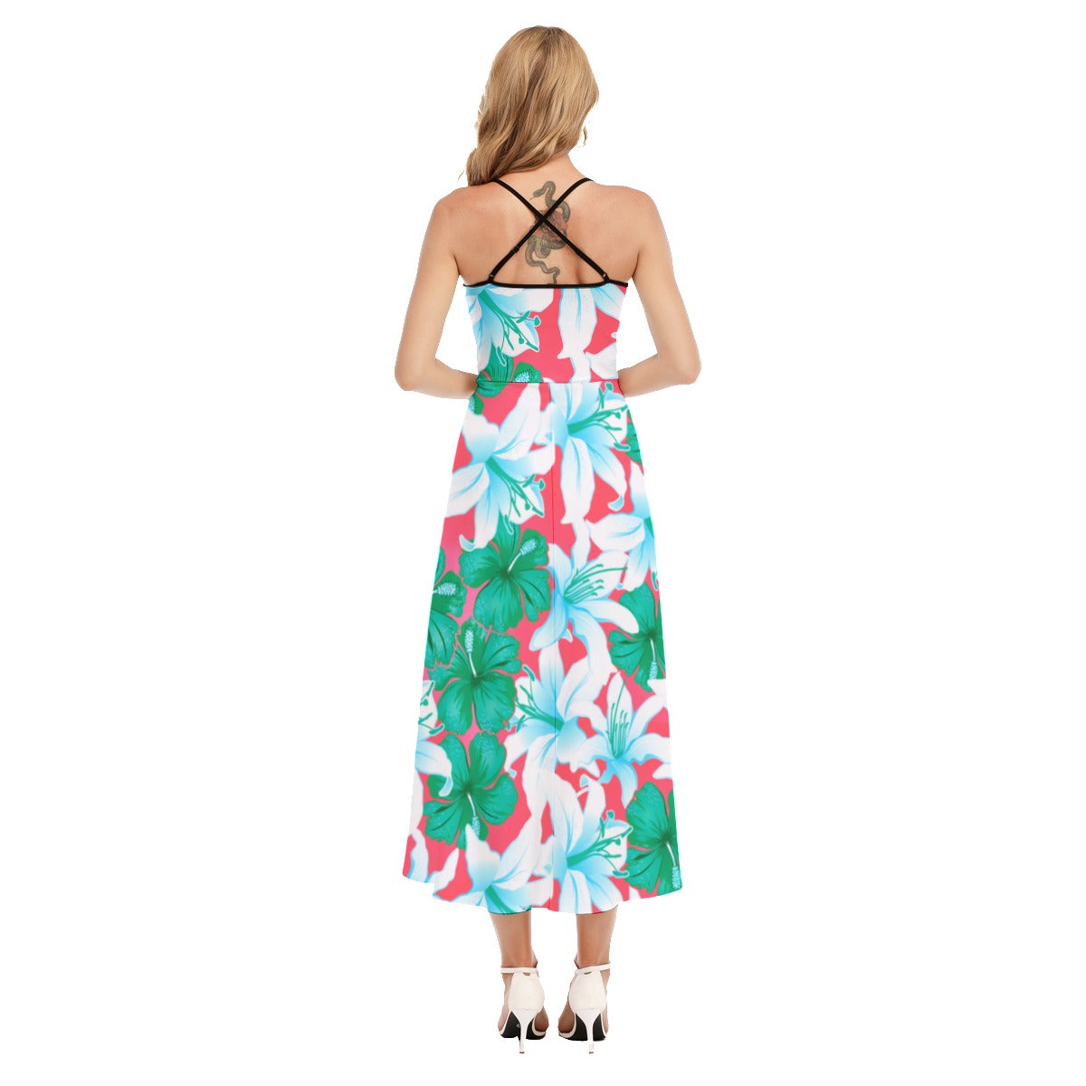 Tropical Hibiscus Flowers Cami Vest Top Dress