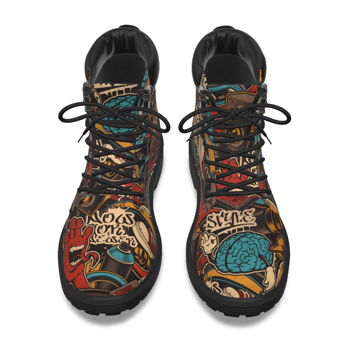 Graffiti Style Men's Short Boots