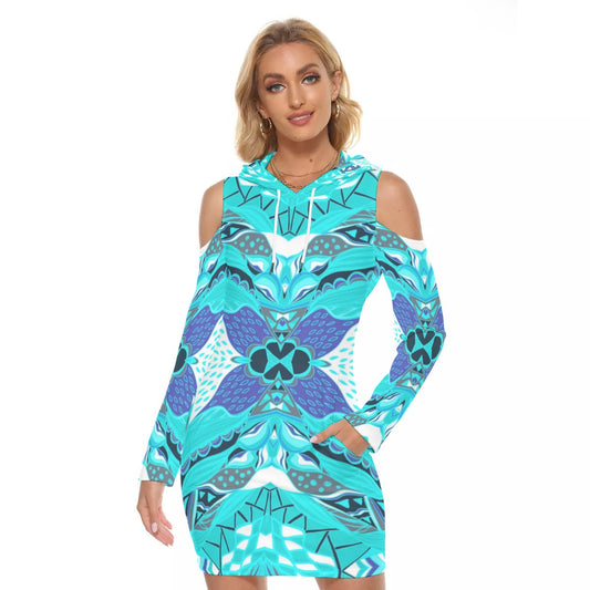 Beautiful Abstract Hooded Tight Dress