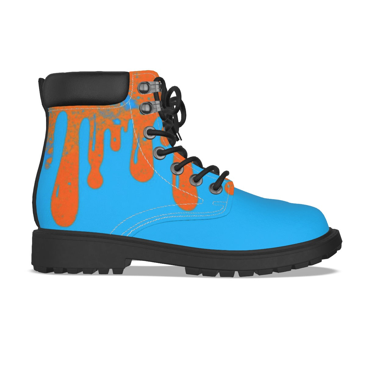 Drippy Orange & Blue Men's Short Boots