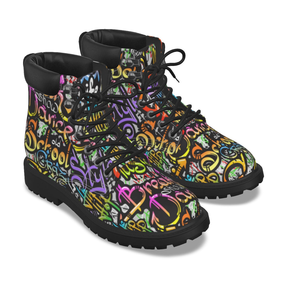 Graffiti Style Women's Short Boots