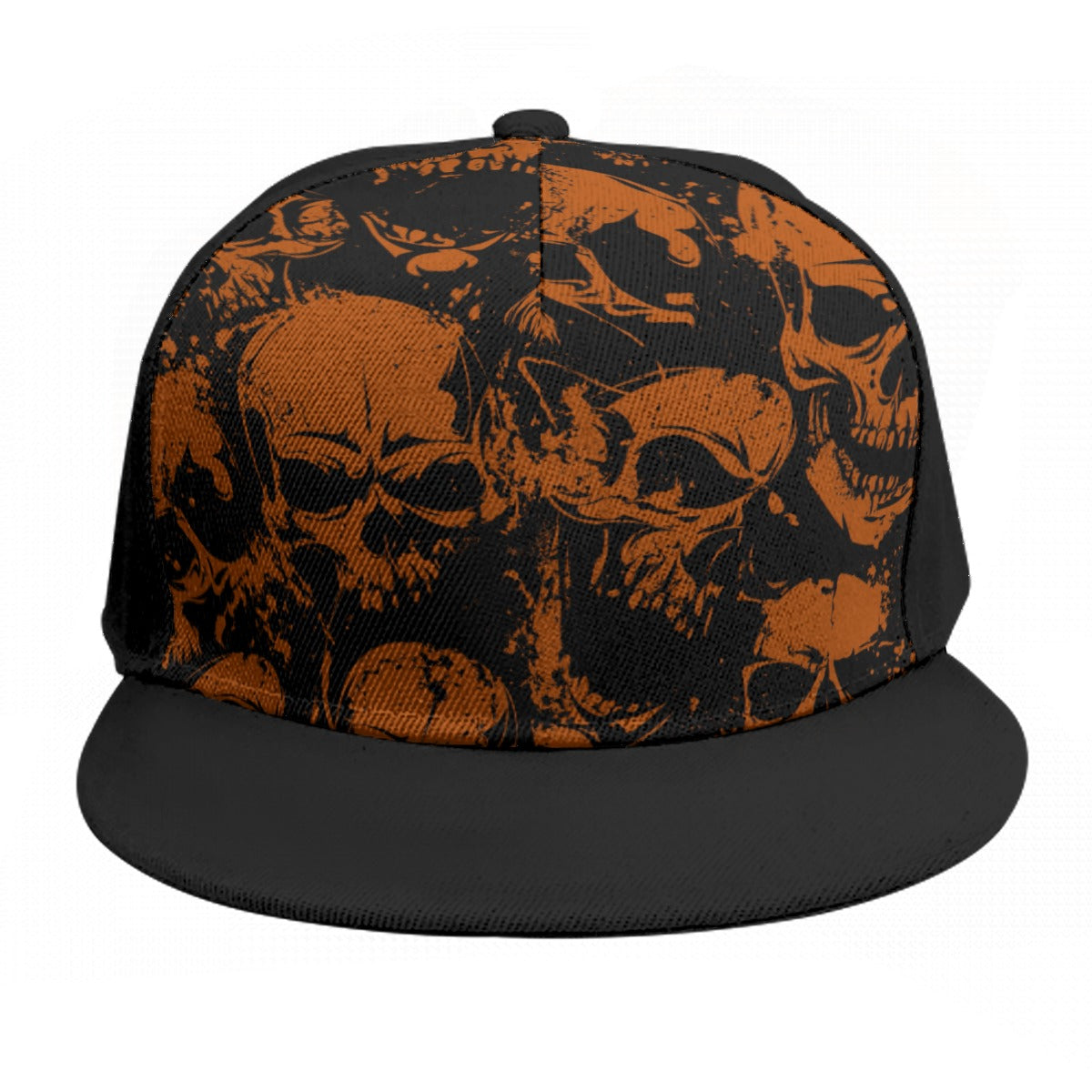 Orange Grunge Skulls Snap Back