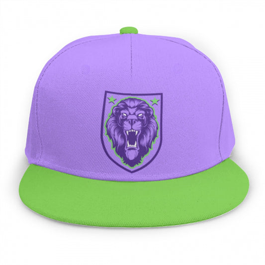 Purple & Green Lion Shield Snap Back