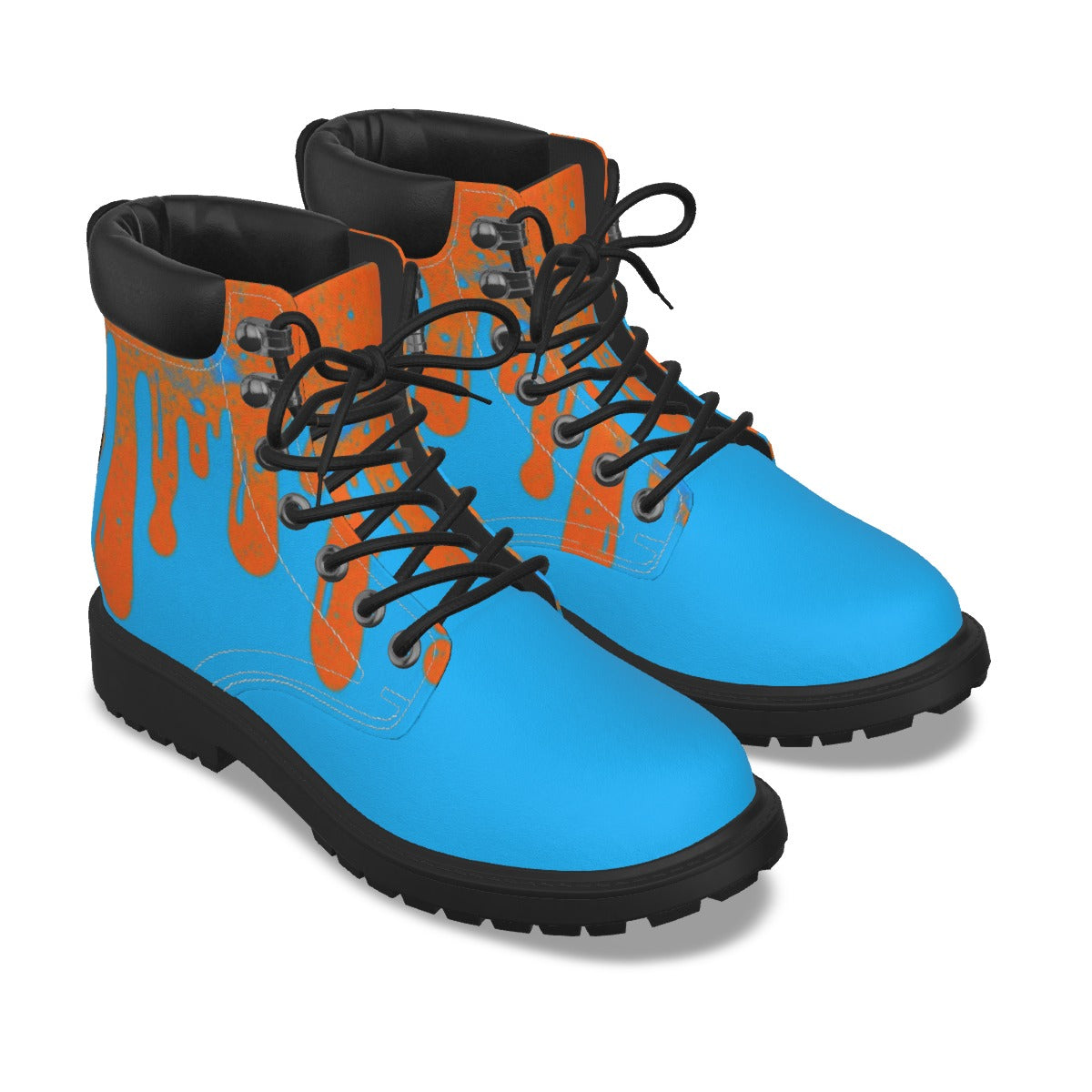 Drippy Orange & Blue Women's Short Boots