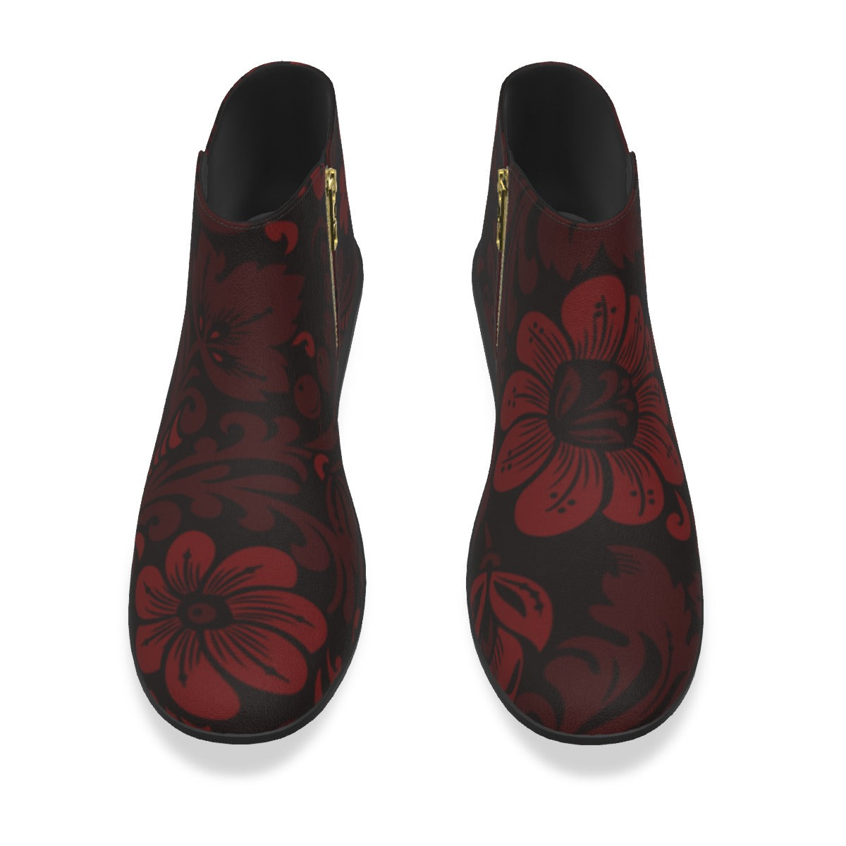 Red Flowers Men's Fashion Boots