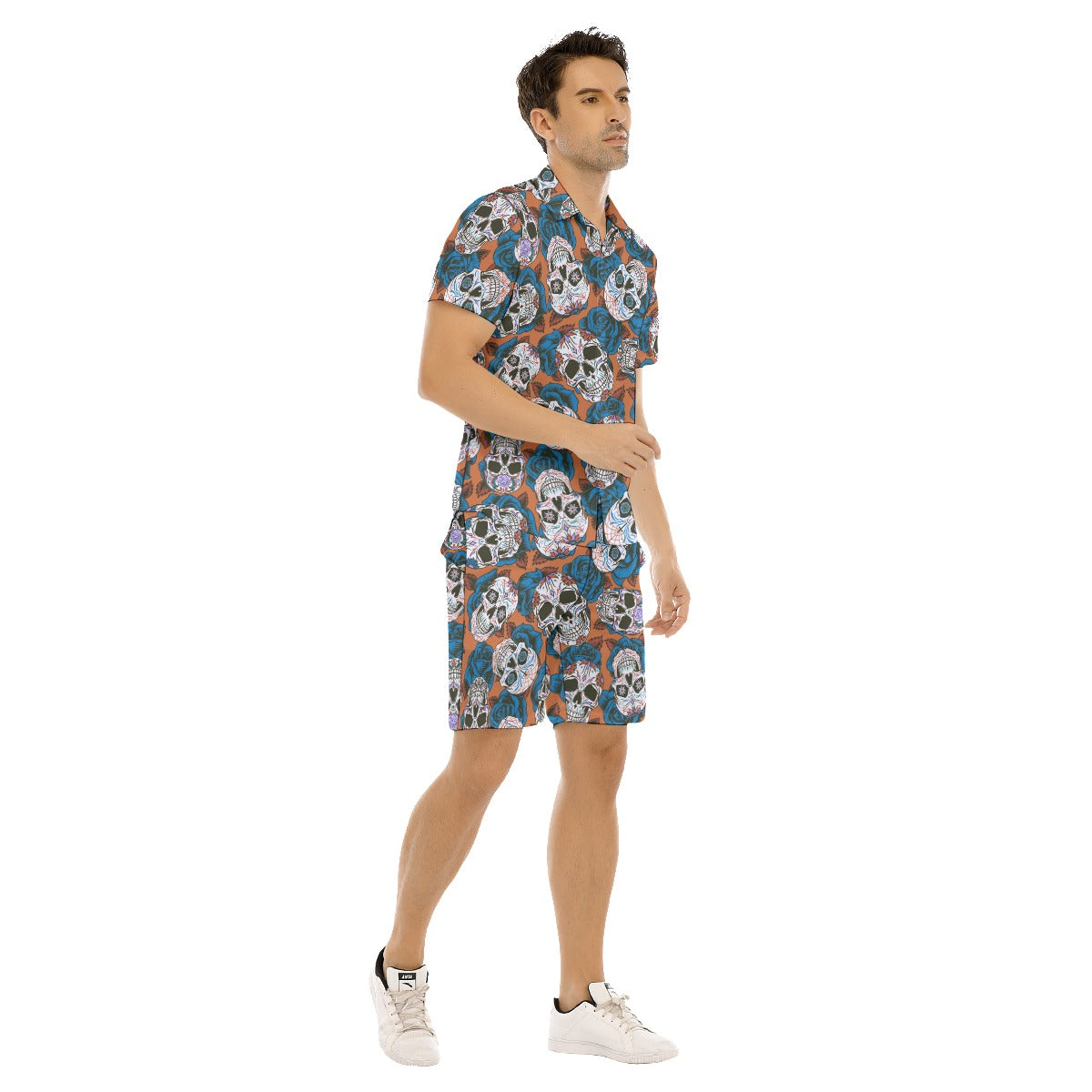 Men's Skulls & Roses Short Sleeve Shirt Sets