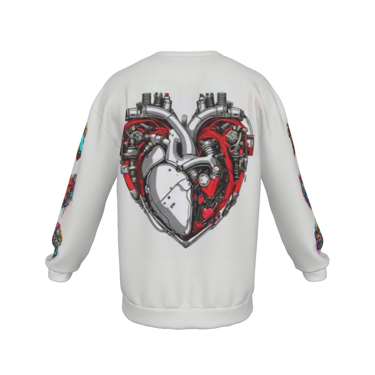 Bionic Hearts Men's Drop Shoulder Round Neck Long-Sleeved Sweatshirt