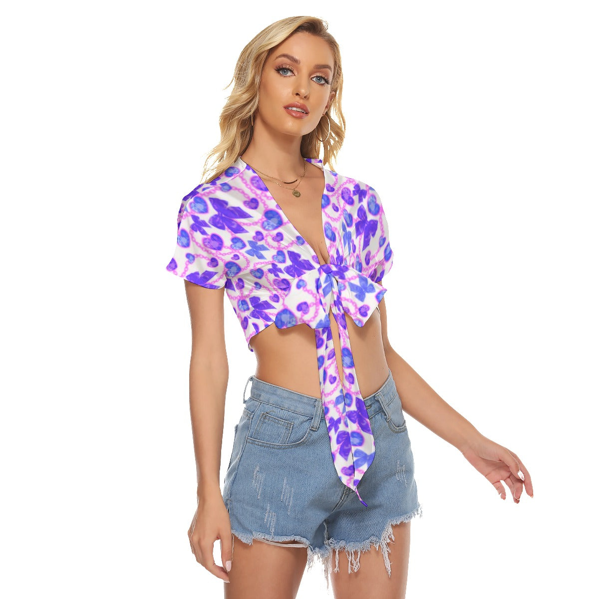 Purple Hearts & Bowes Women's Bandage Crop Top