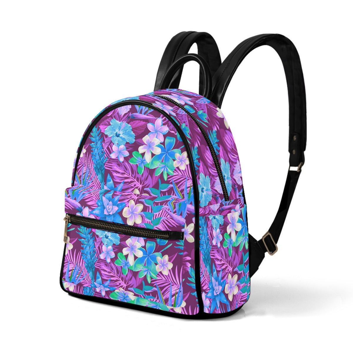 Tropical Flowers & Palm Leaves Small Size Backpack