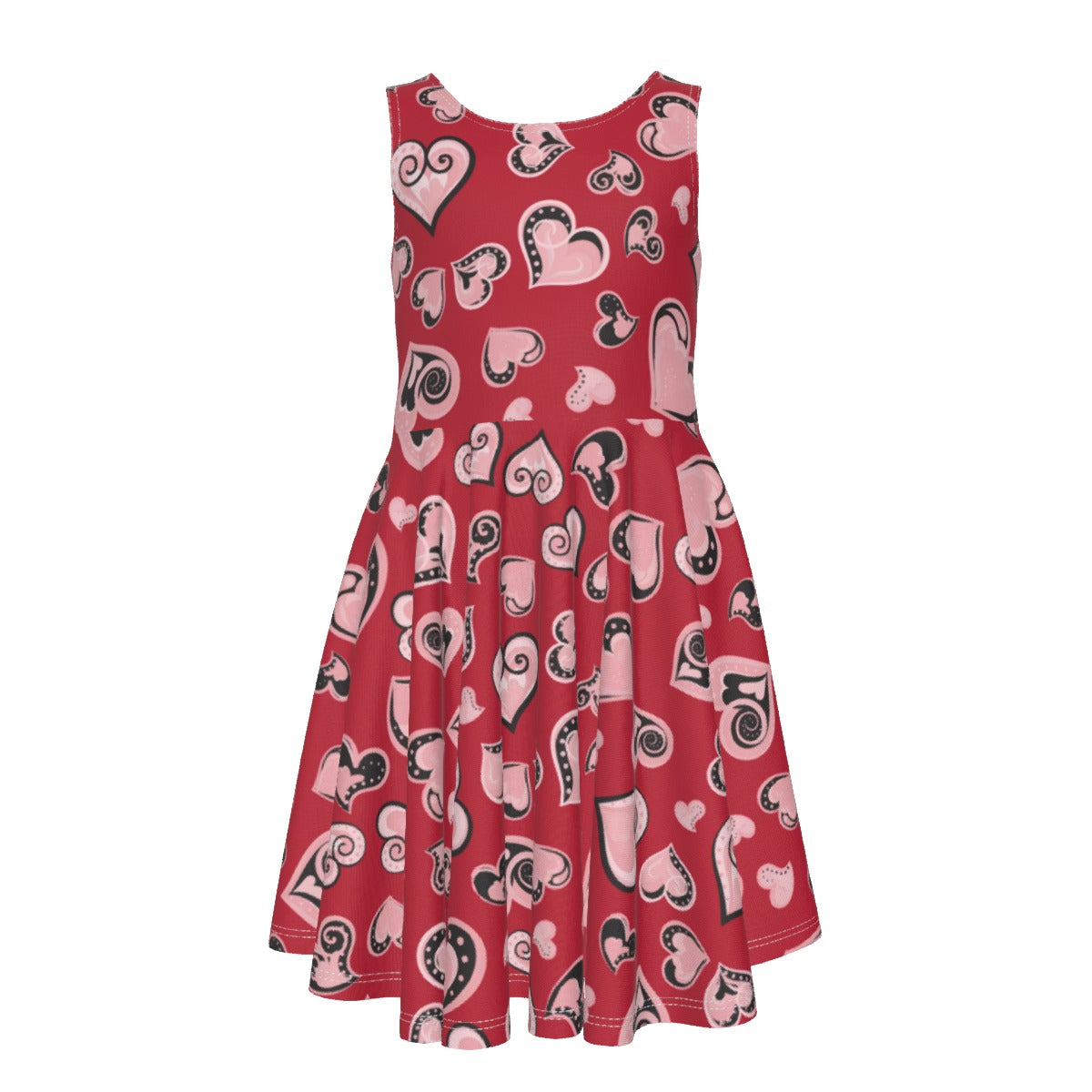 Kids Pretty Little Heart Sleeveless Vest Dress