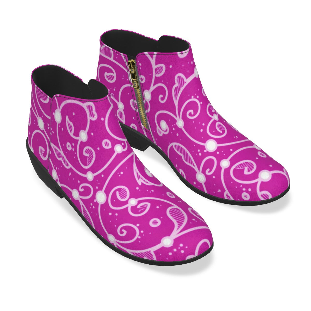 Pink & White Swirls Men's Fashion Boots