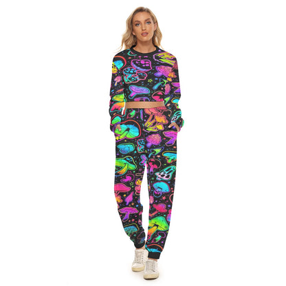 Shroomed Out Women's Crop Sweatshirt Suit