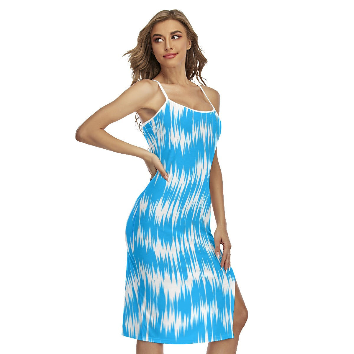 Wavy Tribal Women's Back Cross Cami Dress