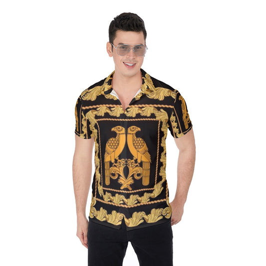 Black & Gold I am King Men's Button Up