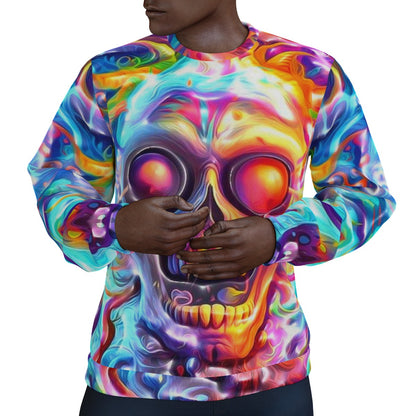 Men's Trippy Skulls Thicken Sweater