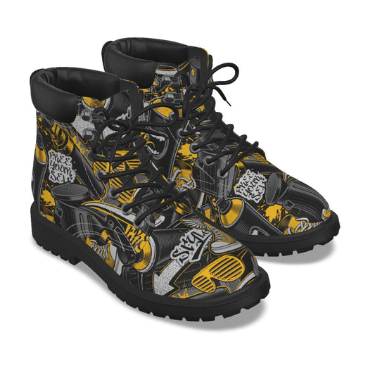 Graffiti Style Men's Short Boots