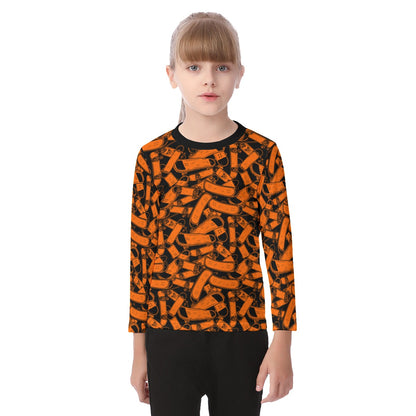 Kid's Skateboard O-neck Long Sleeve T-shirt