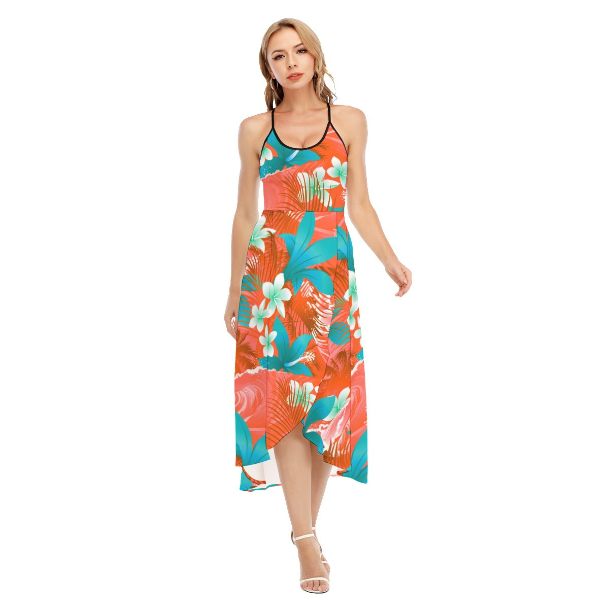 Tropical Hibiscus Flowers Cami Vest Top Dress