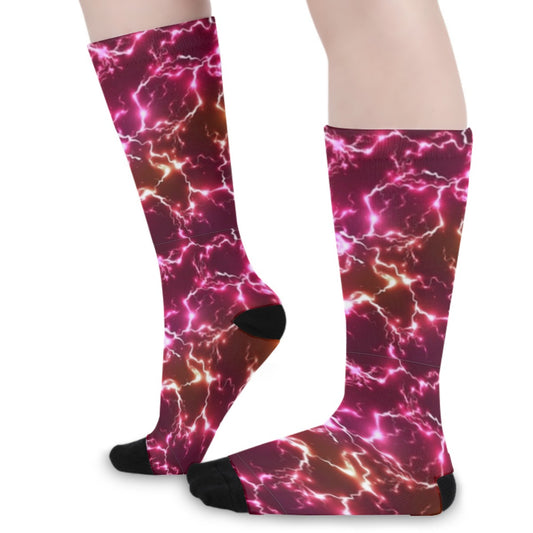 Red Lightning Strike Long Socks