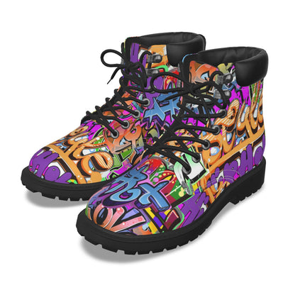 Graffiti Style Men's Short Boots