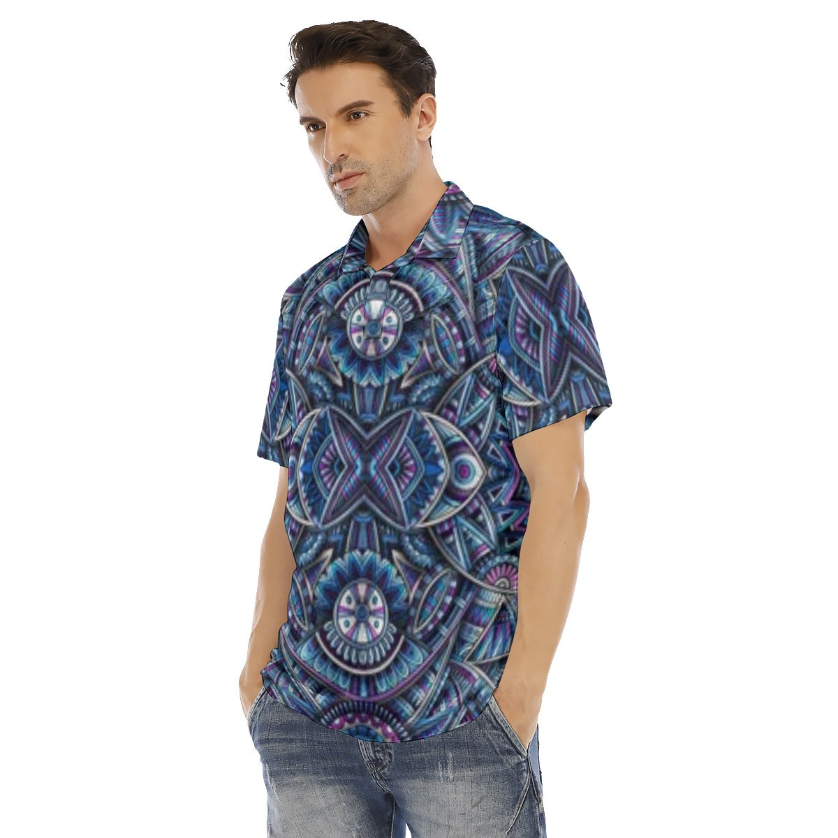 Abstract Ethnic Men's Polo Shirt | Velvet