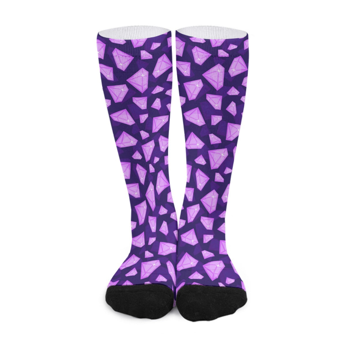 Purple Diamonds Long Socks