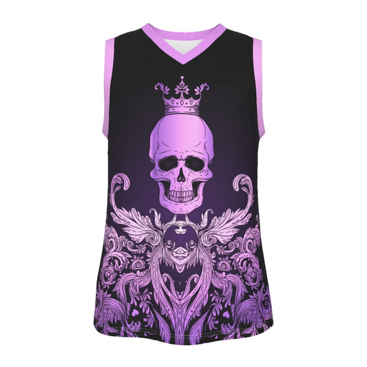 Skull King Men's V Neck Basketball Top