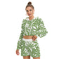 Cannabis Leaves Marijuana Women's Mirco Fleece Hoodie And Shorts Set