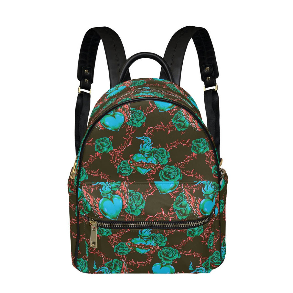 Hearts & Roses Tattoo Style Small Size Backpack