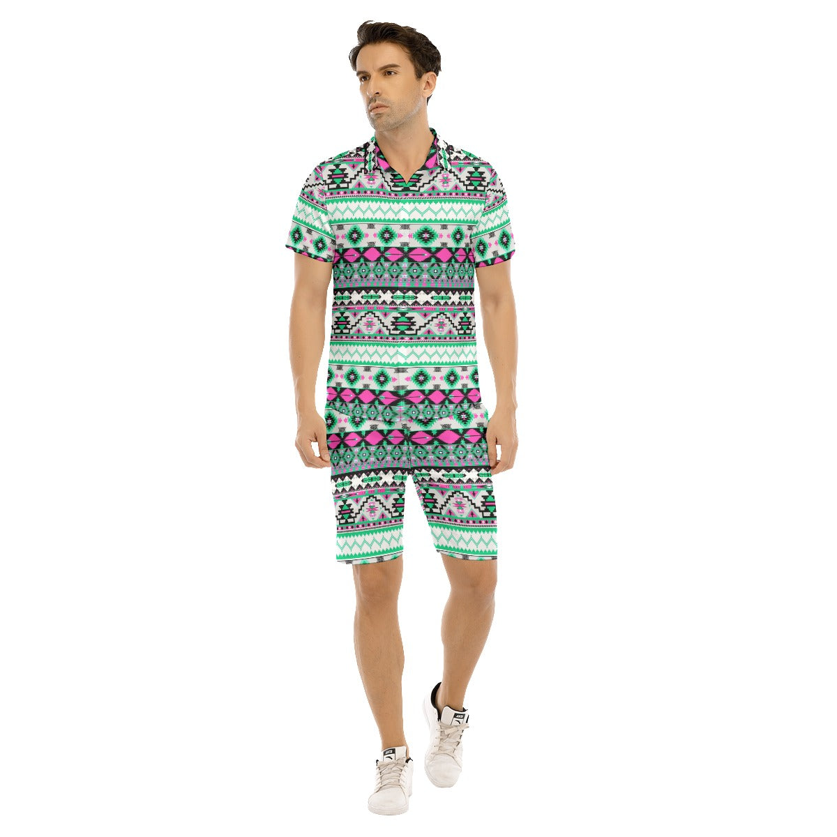 Men's Ethnic Tribal Short Sleeve Shirt Sets