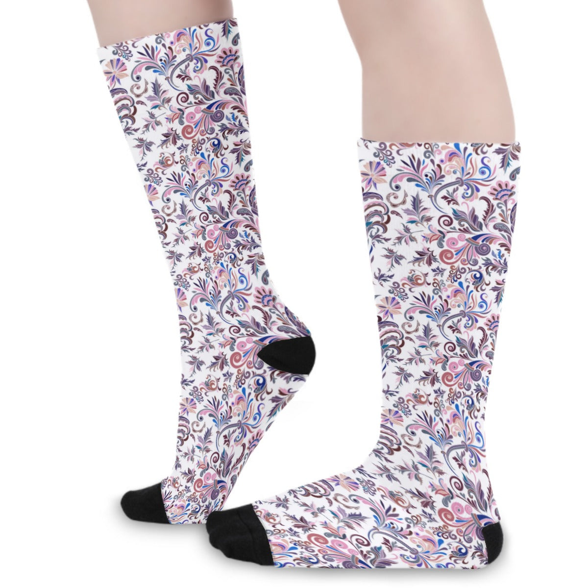 Royal Flowers Long Socks