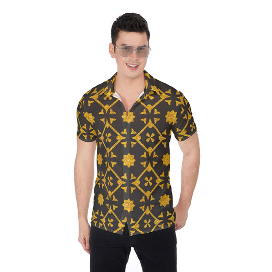 Black & Gold Royalty Made Men's Button Up