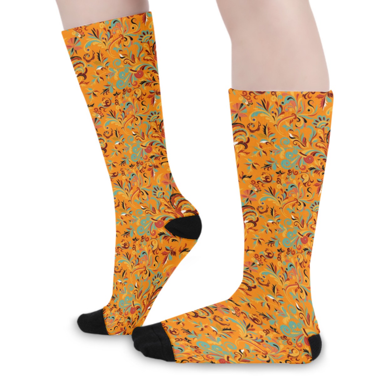 Royal Flowers Long Socks