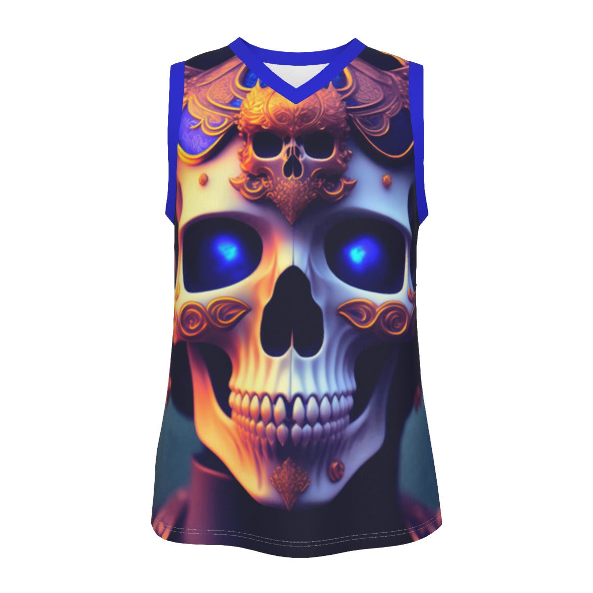 Skull King Men's V Neck Basketball Top