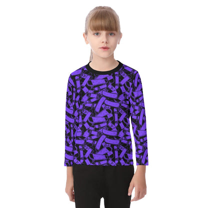 Kid's Skateboard O-neck Long Sleeve T-shirt