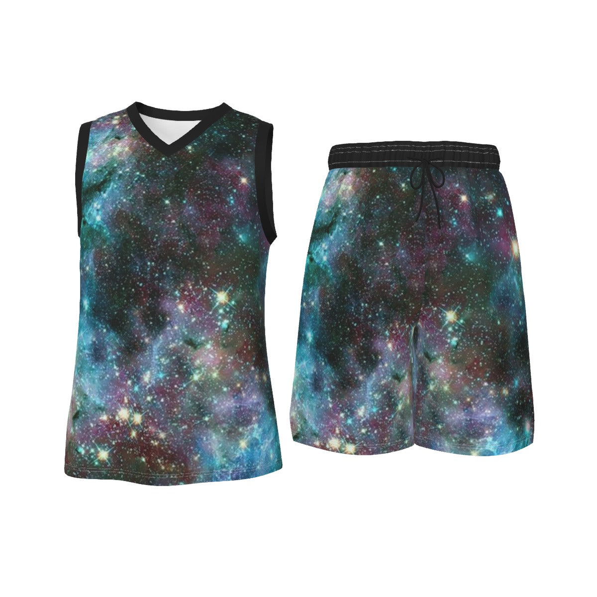 Only In Space  Men's V Neck Basketball Suit