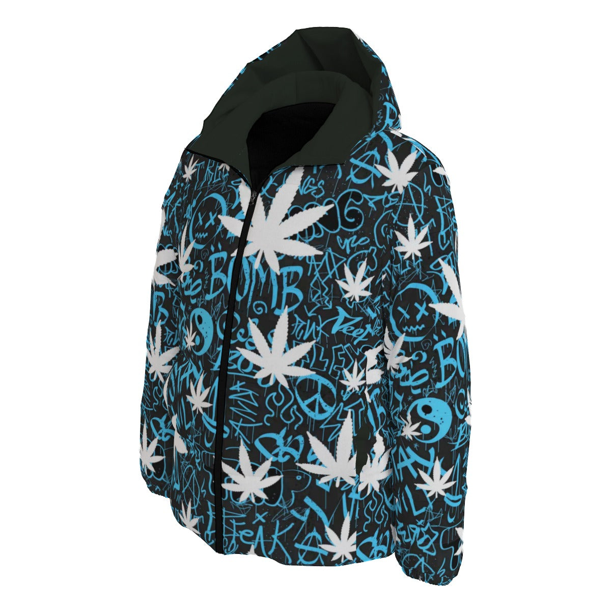 Pot Leaf Graffiti Style Winter Time Jacket Unisex