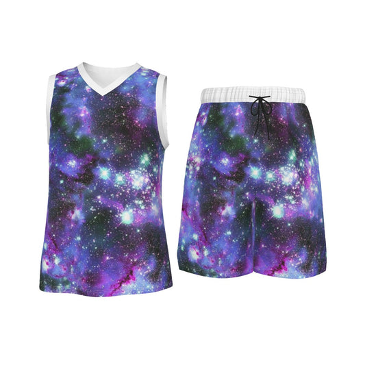 Only In Space  Men's V Neck Basketball Suit