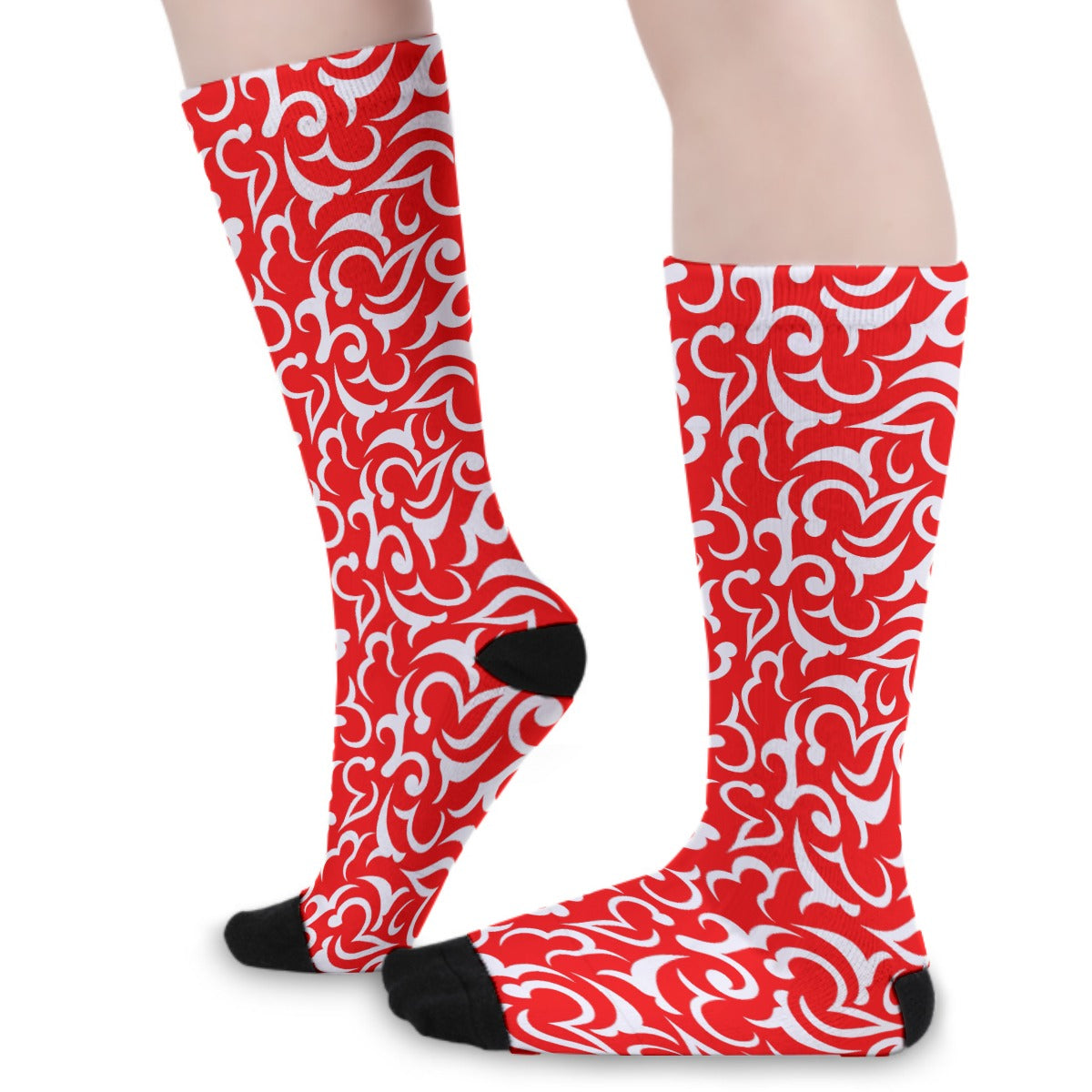 Royalty Made Red & White Long Socks