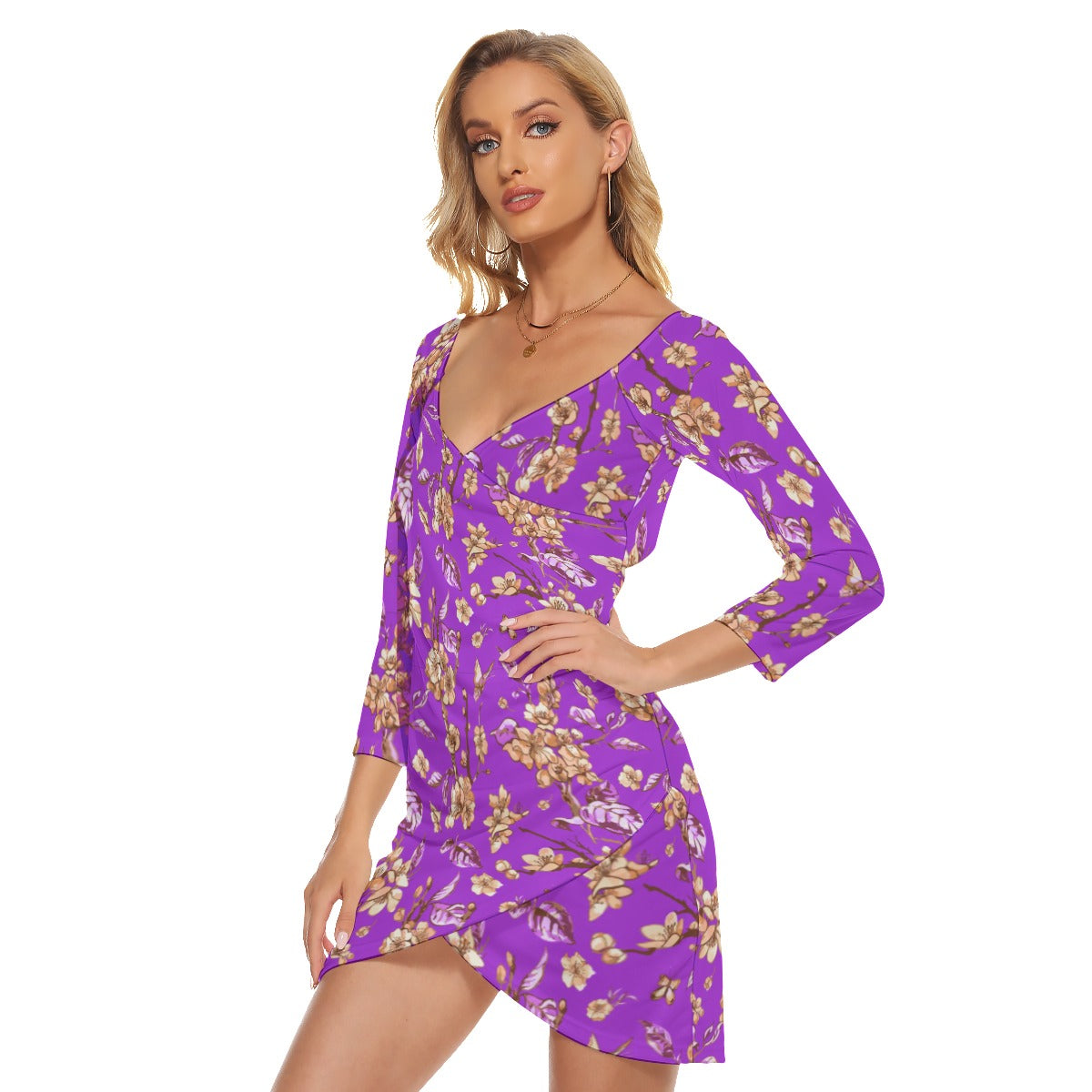 Spring Time Women's Off-shoulder Long Sleeve Dress