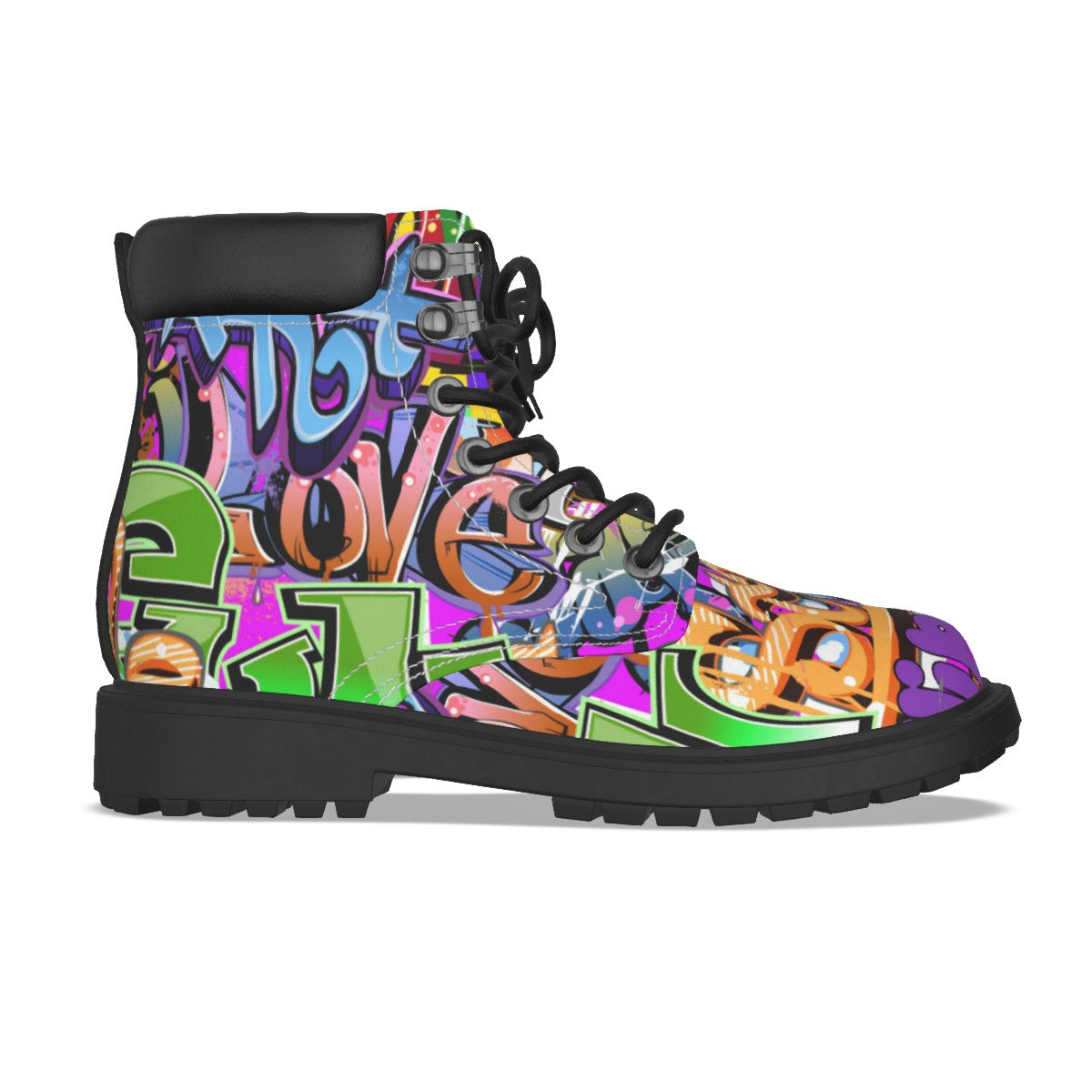 Graffiti Style Men's Short Boots