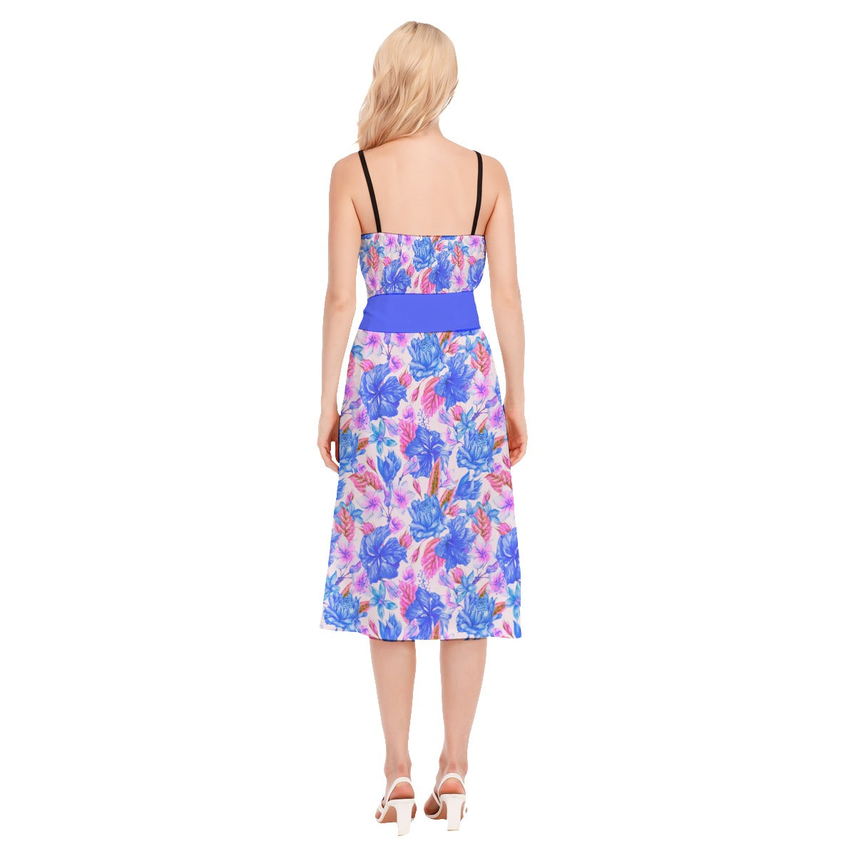 Her Tropical Women's V-neck Cami Dress With Waist Band