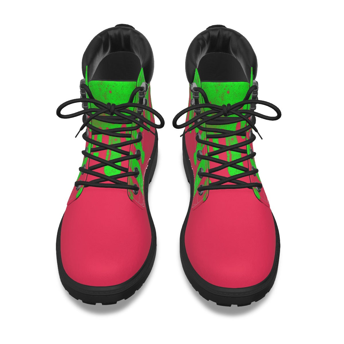 Drippy Green & Pink Men's Short Boots