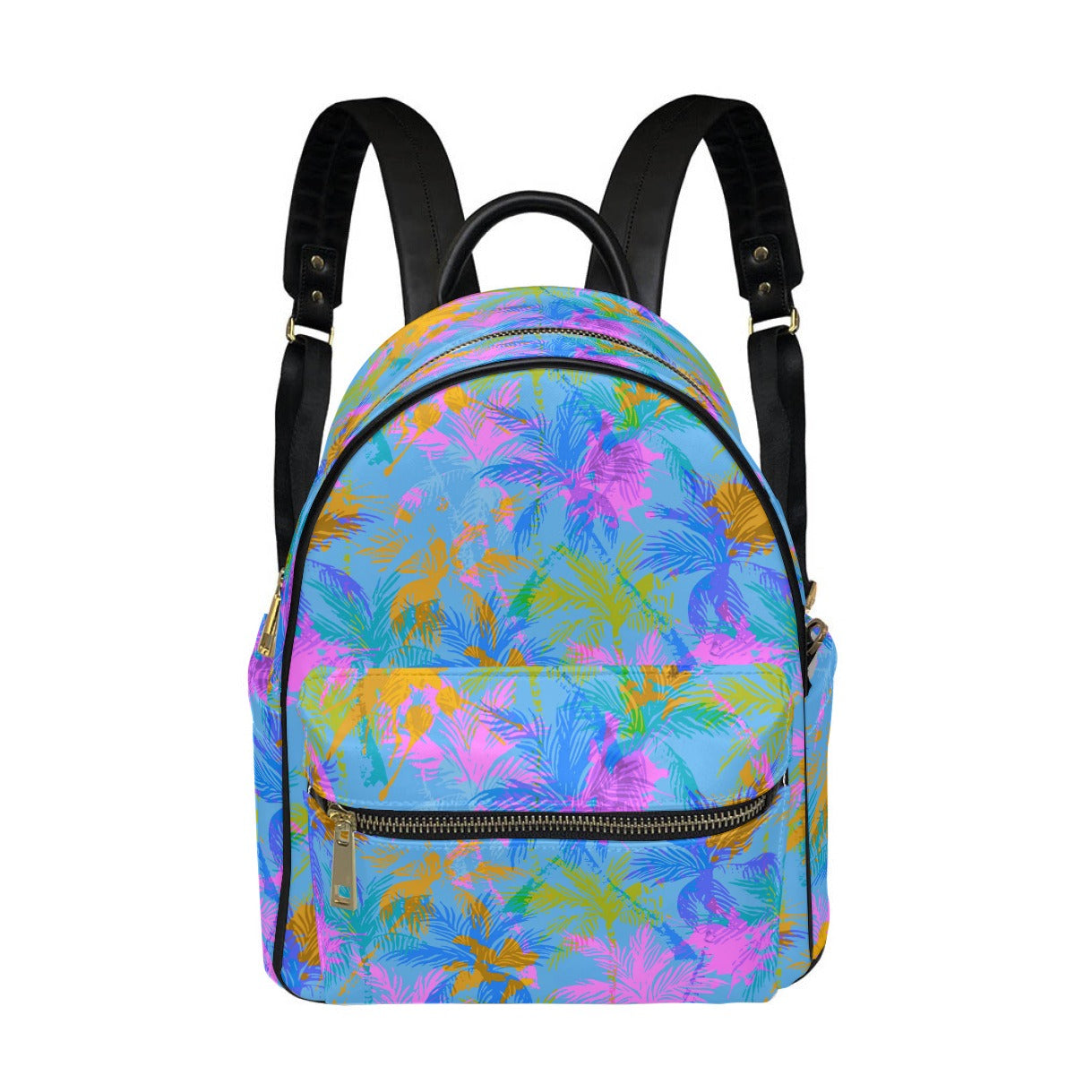 Abstract Colorful Palm Trees Small Size Backpack