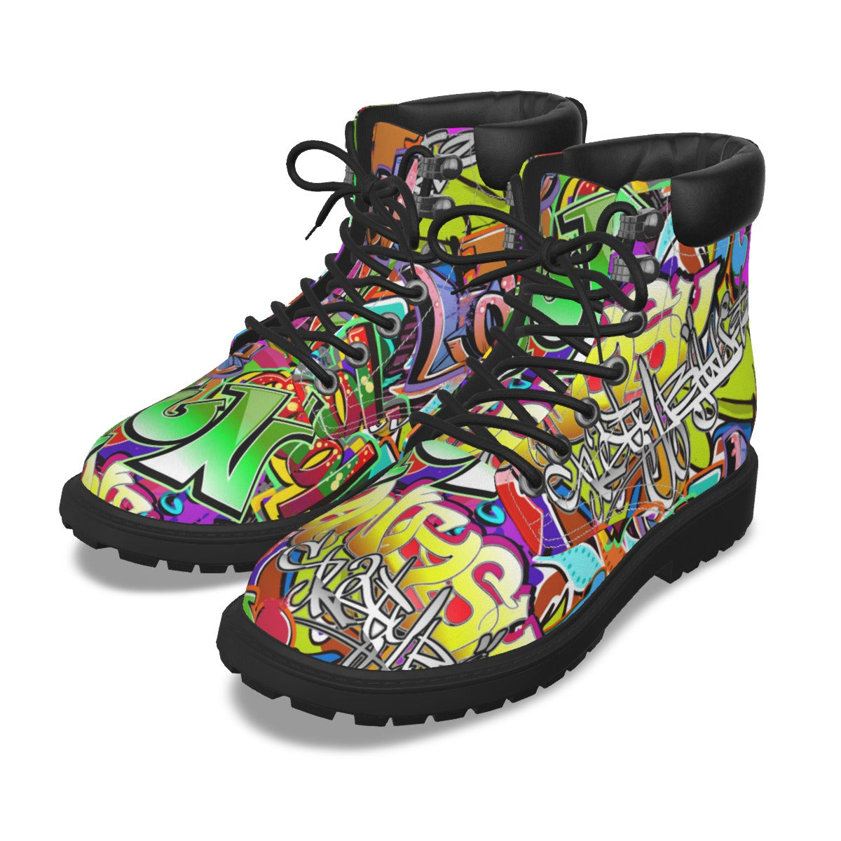 Graffiti Style Men's Short Boots