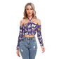 Orange & Tan Butterflies Women's Halter Lace-up Top