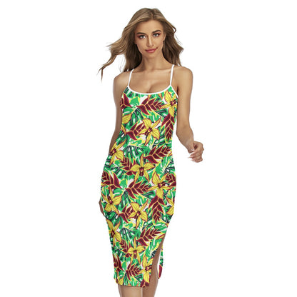 Summer Time Flower Back Cross Cami Dress