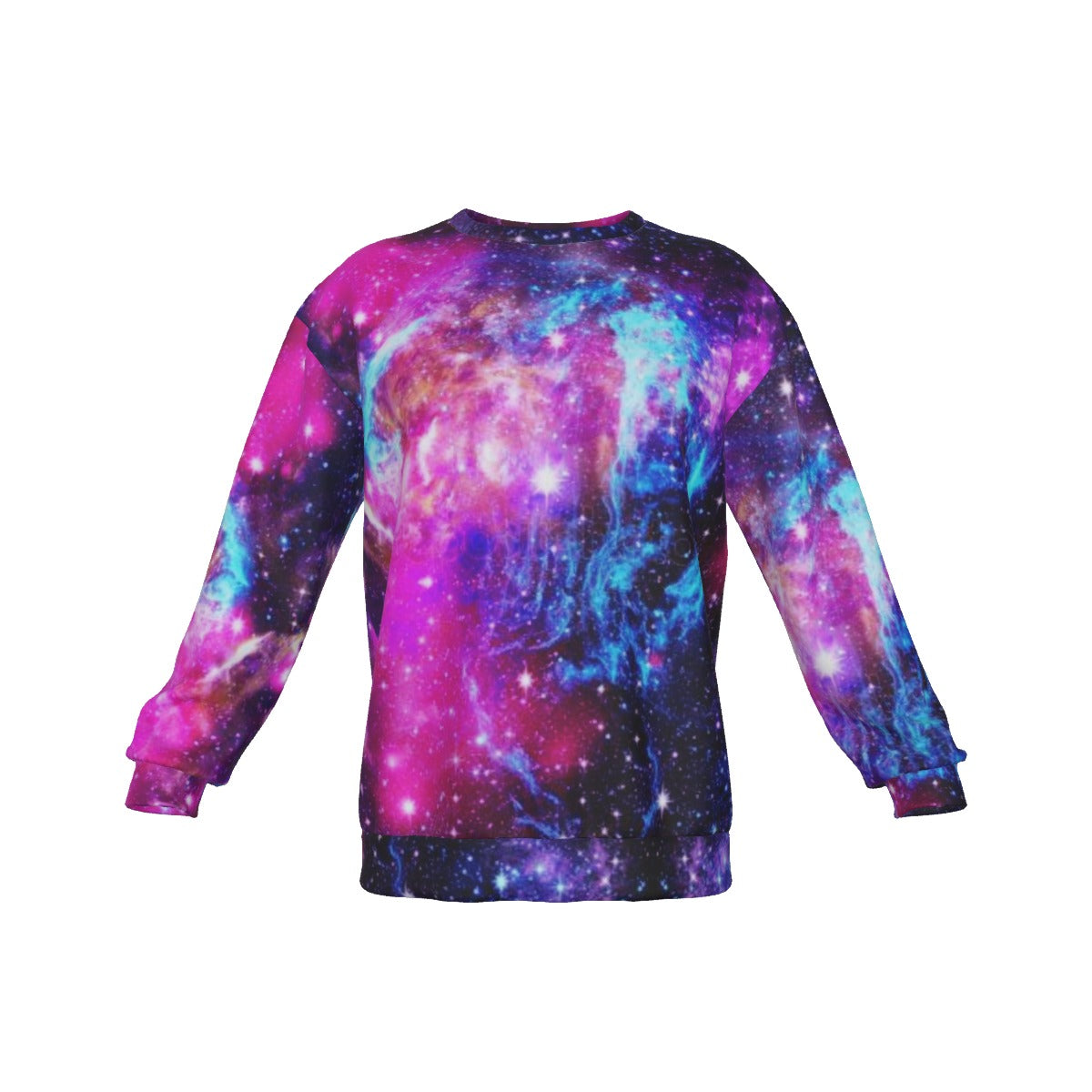 Men's Galaxy Drop Shoulder Round Neck Long-Sleeved Sweatshirt