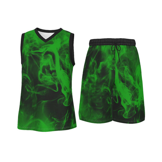 Smoked Out Men's V Neck Basketball Suit